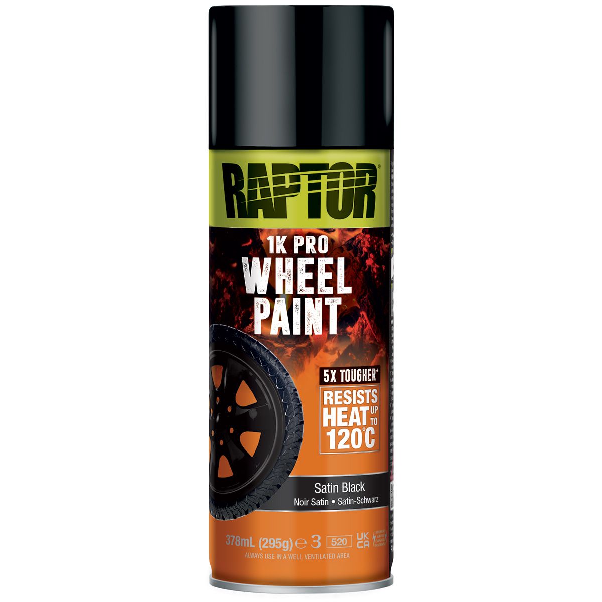 RWPSB/AL - Peinture RAPTOR Noir satiné pour jantes en aérosol 378ml - RAPTOR
