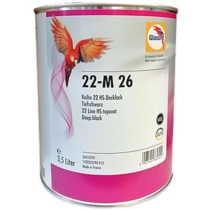 22M26 - Peinture carrosserie GLASURIT Deep black 3.5L - GLASURIT