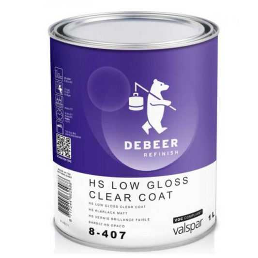 8-407 - Vernis carrosserie DEBEERR HS low gloss 1L - DEBEER