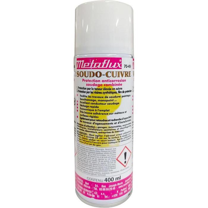 70-49 - Aérosol soudure cuivre revêtement métallique 400ml - METAFLUX