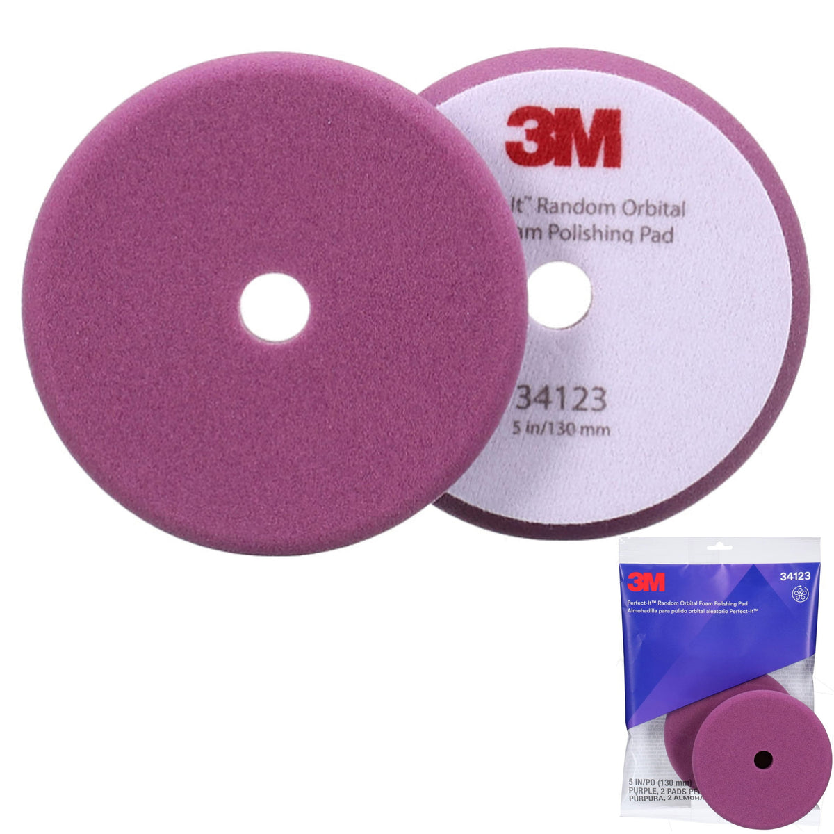 34123 - 2 mousses de lustrage 3M pour système orbital diamètre 130mm - 3M
