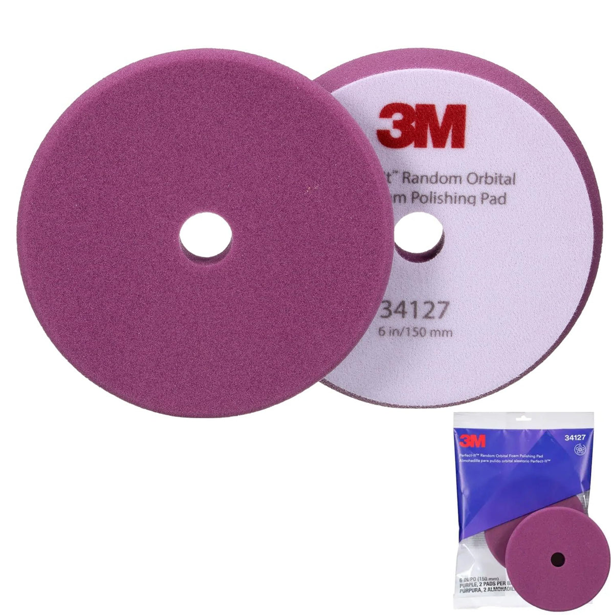 34127 - 2 mousses de lustrage orbital 3M Perfect-It diamètre 150 mm - 3M