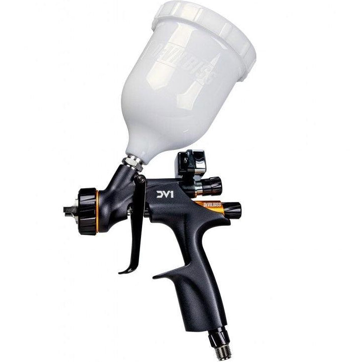 DV1-C-000-12-C1+ - Pistolet HVLP Plus DEVILBISS buse 1.2mm DV1 pour VERNIS + godet rigide - DEVILBISS