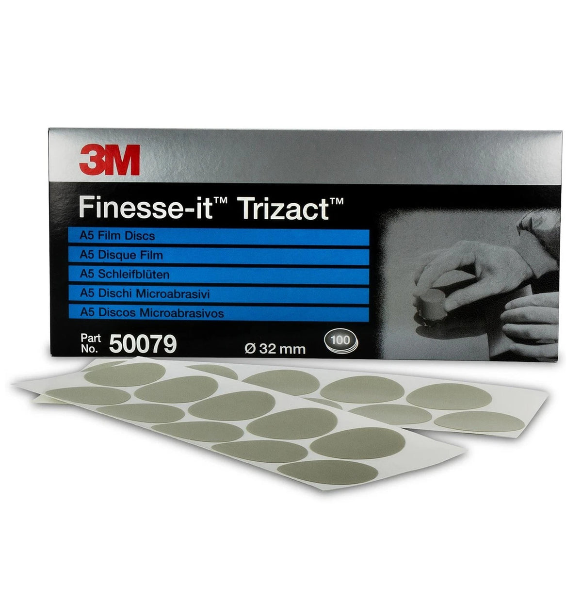 50079 - 100 disques Trizact sur film polyester diamètre 32mm P3000