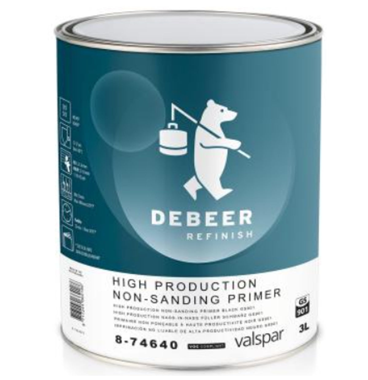 8-74640 - DEBEER Nass-in-Nass-Schwarzgrundierung ohne Schleifen 3L