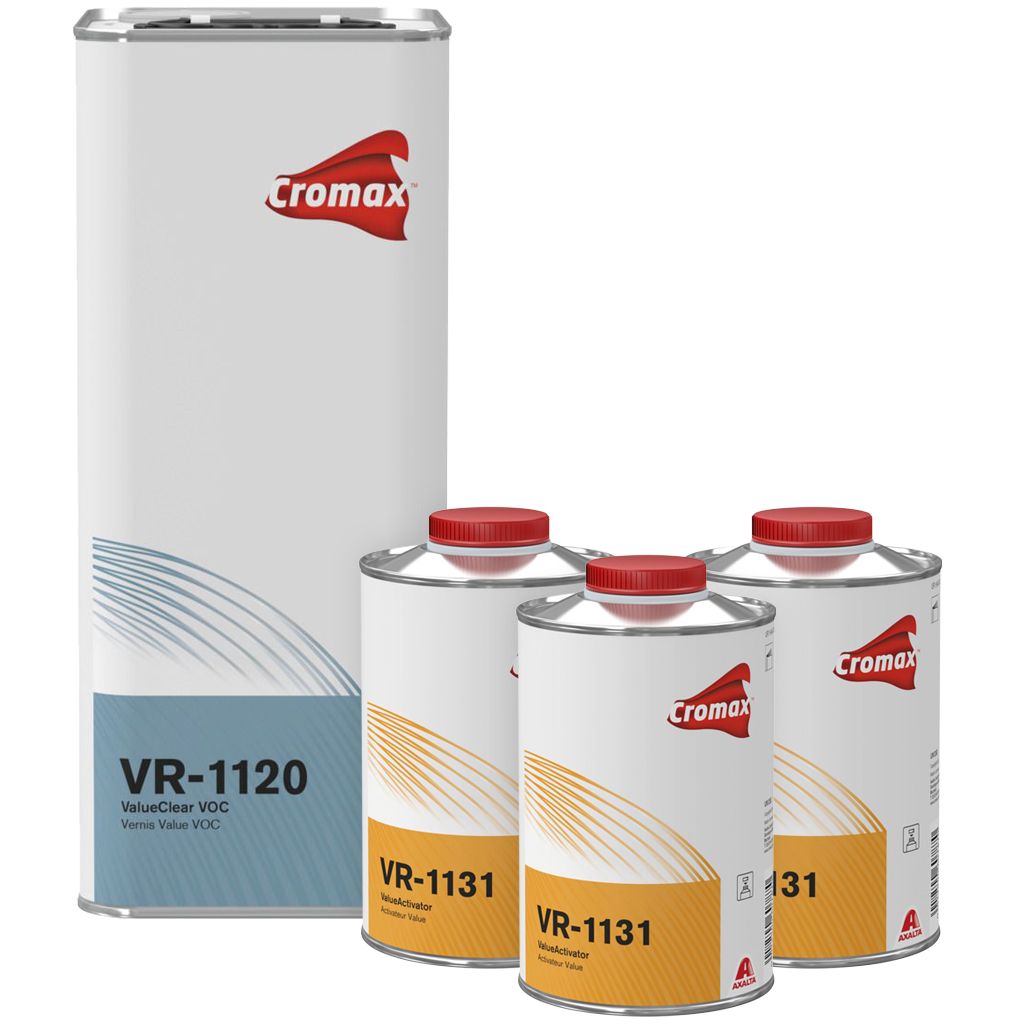 KIT_VR1120_MEDIUM - Vernis carrosserie CROMAX VR1120 5L + 3 Durcisseurs standard VR1131 1L DRAFT - CROMAX
