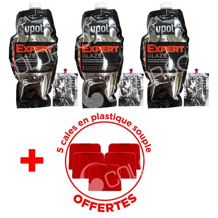 KIT_GLAZE - Mastic carrosserie UPOL 3 s FINITION achetés = set de cale 9106 offert - UPOL
