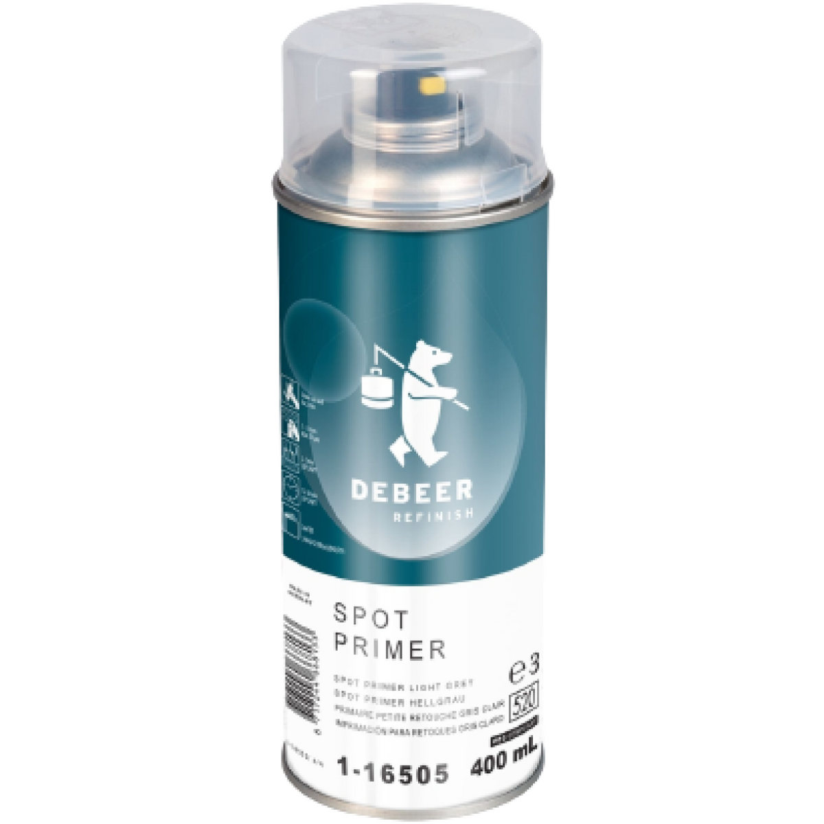 1-16505 - Apprêt DEBEER Aérosol 1K gris clair 400ml - DEBEER