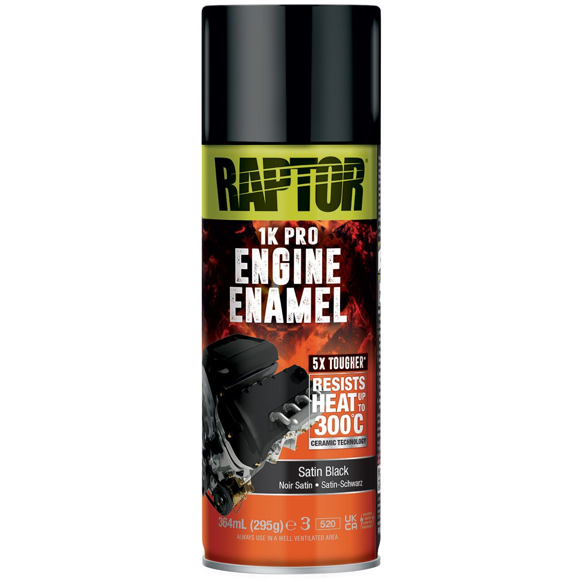 REESB/AL - Peinture céramique RAPTOR Noir satiné pour moteur en aérosol 364ml - RAPTOR