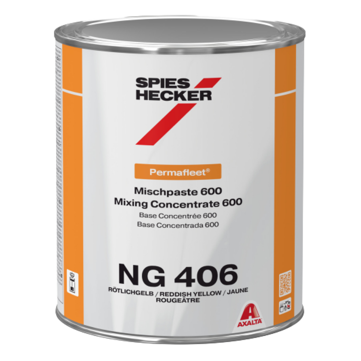 NG406 - Peinture poids lourds SPIES HECKER Rouge jaunâtre Permafleet concentrée 600 1L - SPIES HECKER