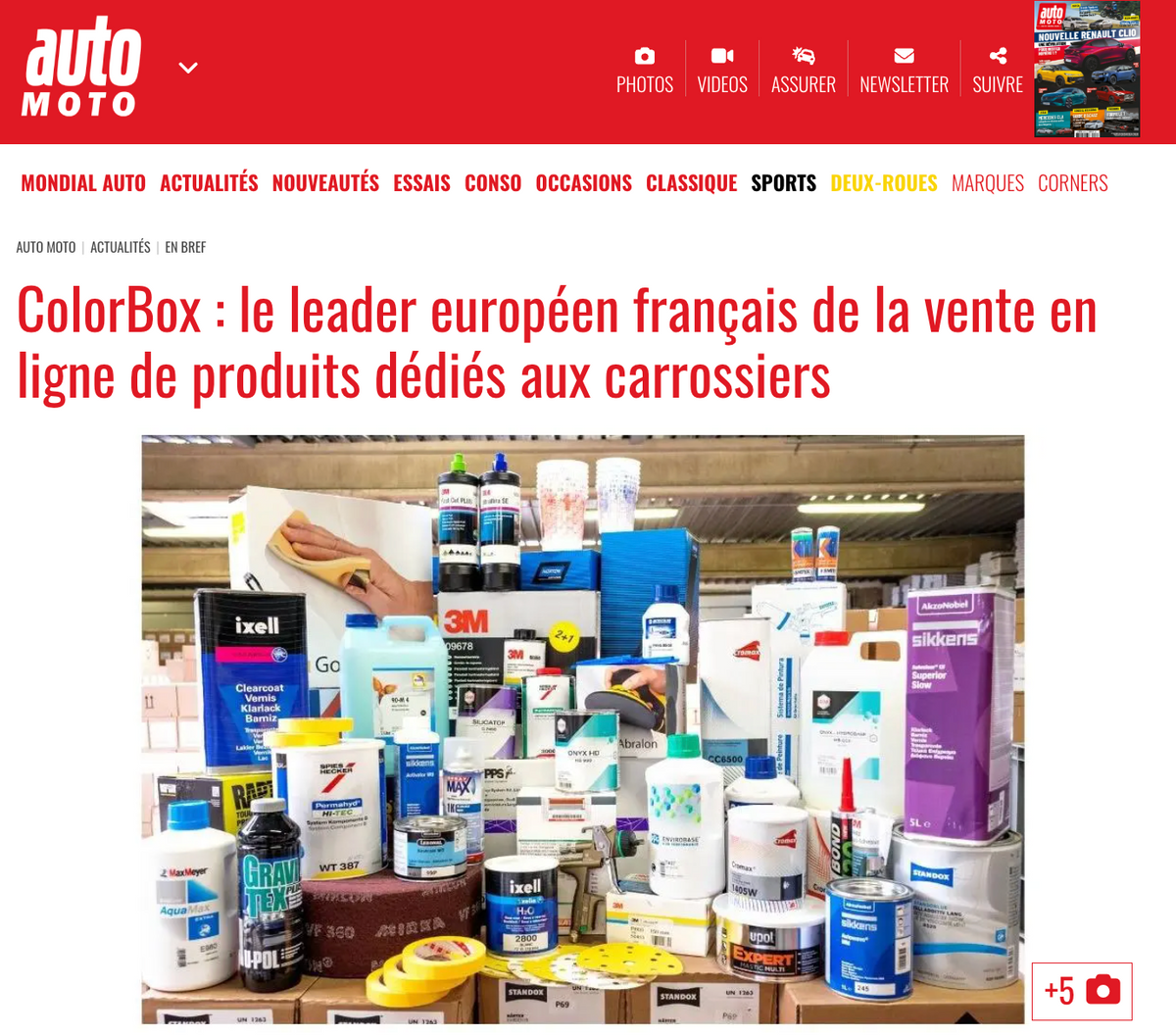 ColorBox: der führende französische europäische Anbieter im Online-Verkauf von Produkten für Karosseriebauer