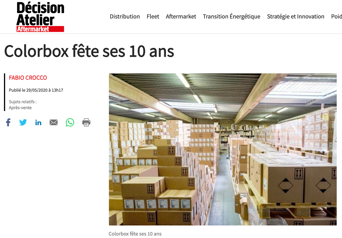 DÉCISION ATELIER - 29 Mai 2020 - Color-box feiert sein 10-jähriges Bestehen