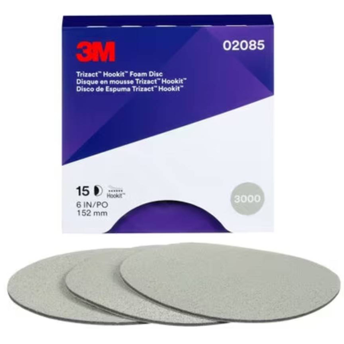 02085 - 15 disques trizact Hookit de finition 3M diamètre 152mm