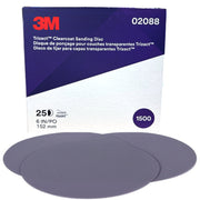 02088  - 25 disques trizact Hookit de finition sur mousse diamètre 152mm- P1500
