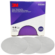 02091 - 15 disques trizact Hookit de finition sur mousse 3M diamètre 75mm P1000