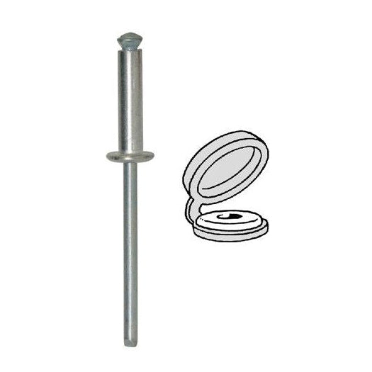 4996 - Rivet épanoui avec chapo blanc 4x16mm plaque d'immatriculation RESTAGRAF - RESTAGRAF