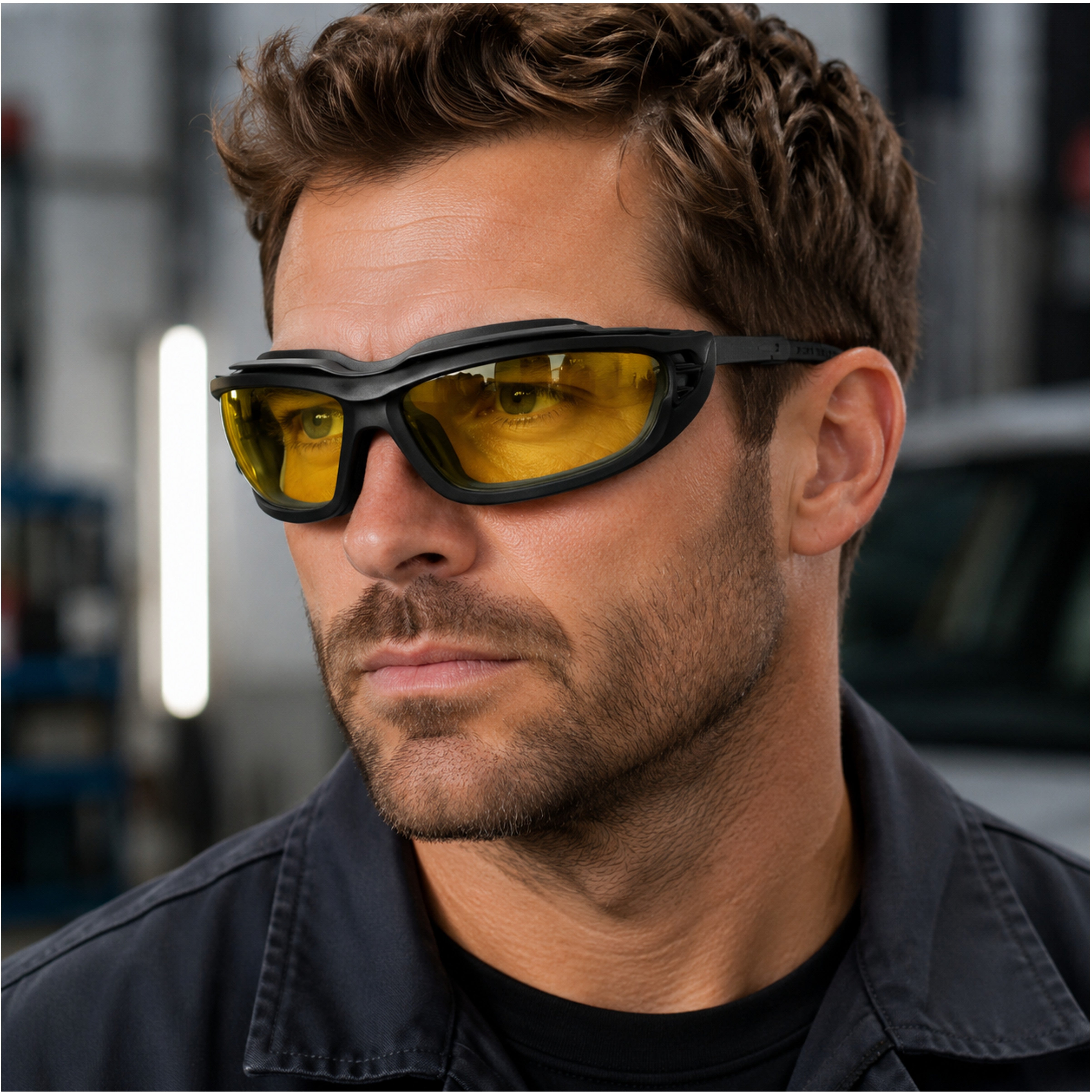 047792 - 1 paire de lunettes de protection luxe jaune