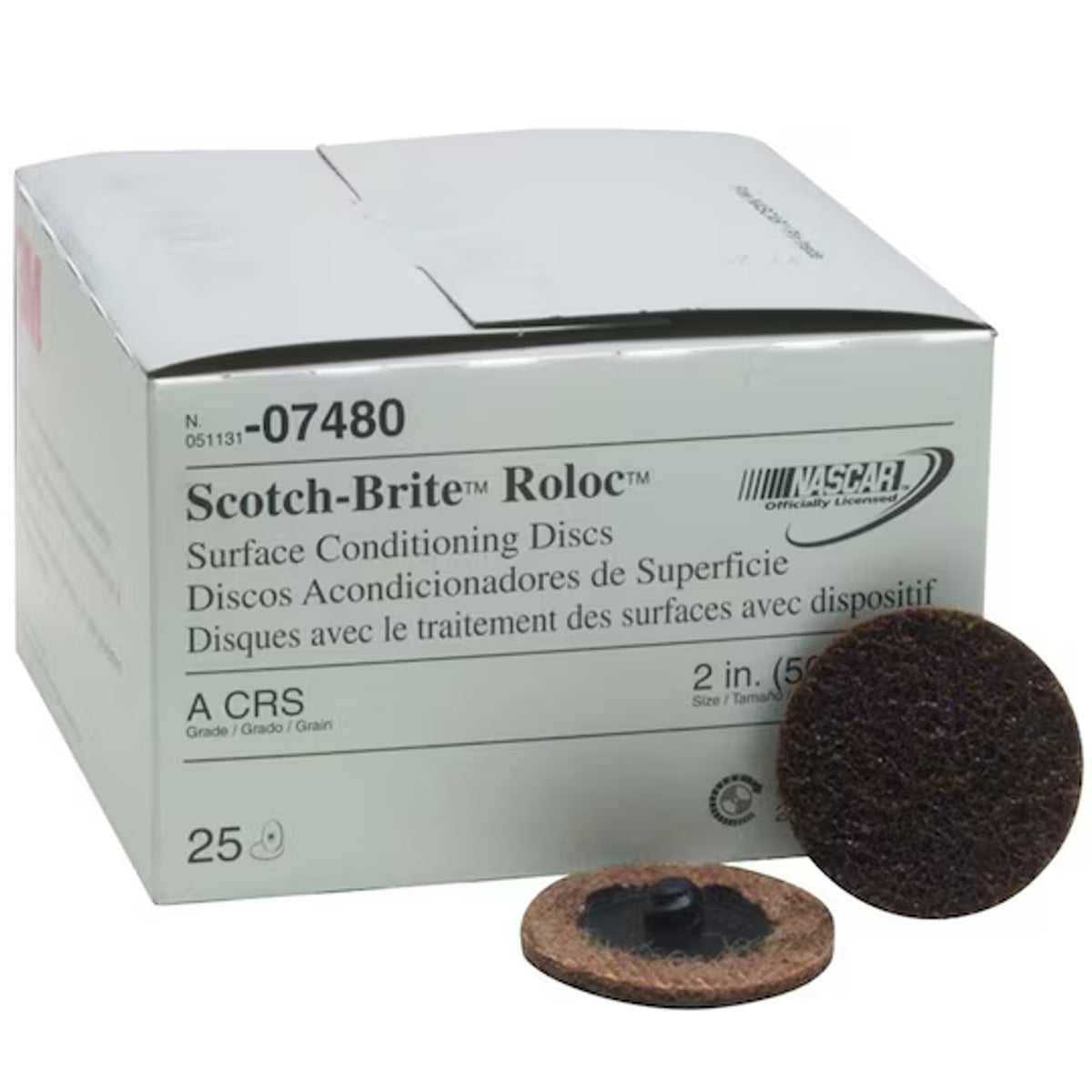 07480 - 25 disques Roloc marron 3M SC-DR diamètre 50.8mm