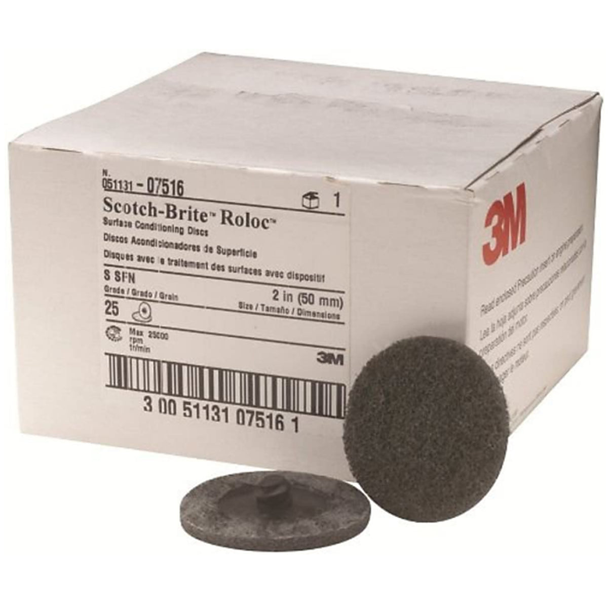 07516 - 25 3M Roloc abrasive discs 50mm SC DR Gray S Super fine