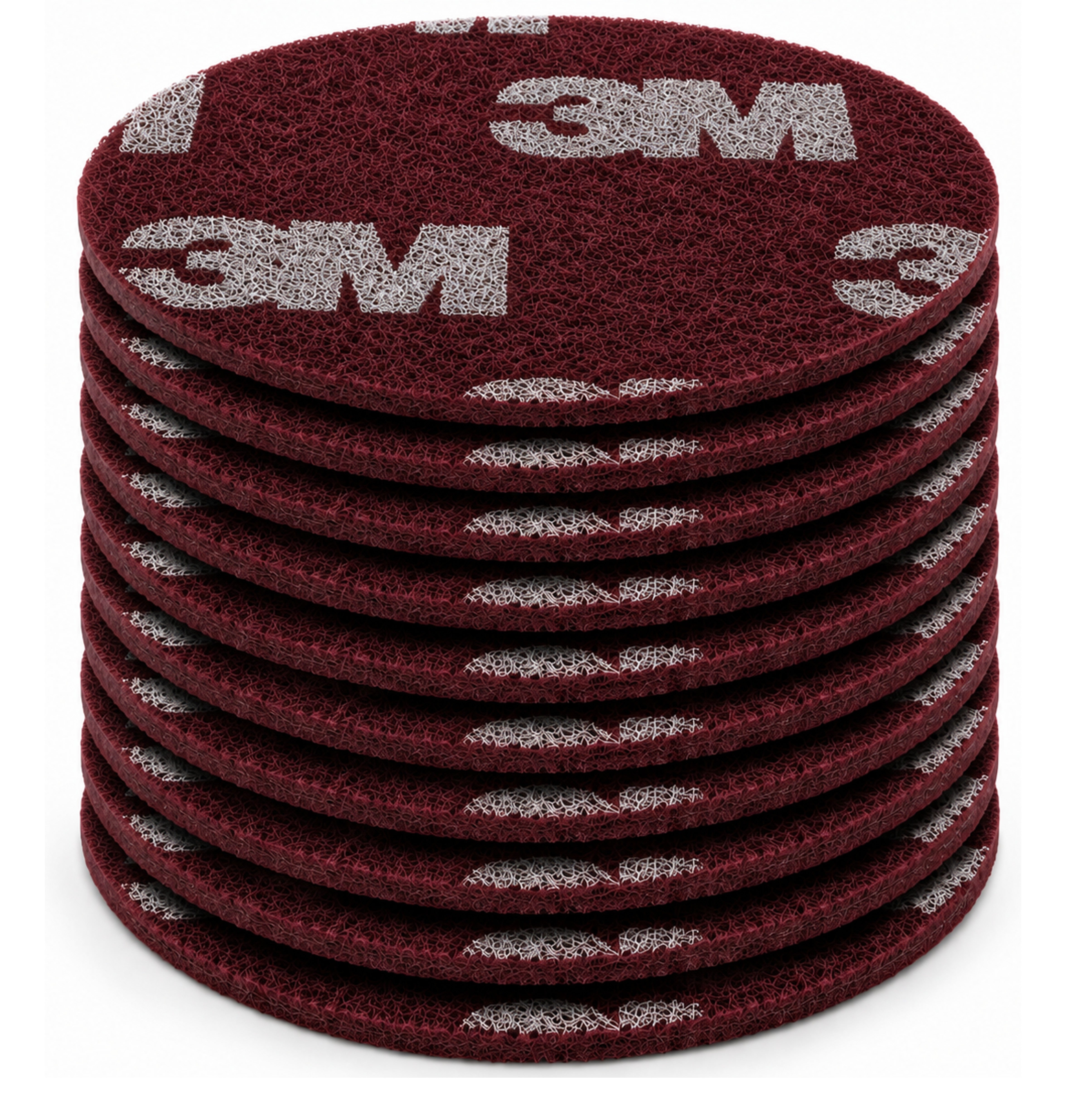 07614 - 10 disques de dépolissage 3M très fin rouge CF-DC diamètre 150mm