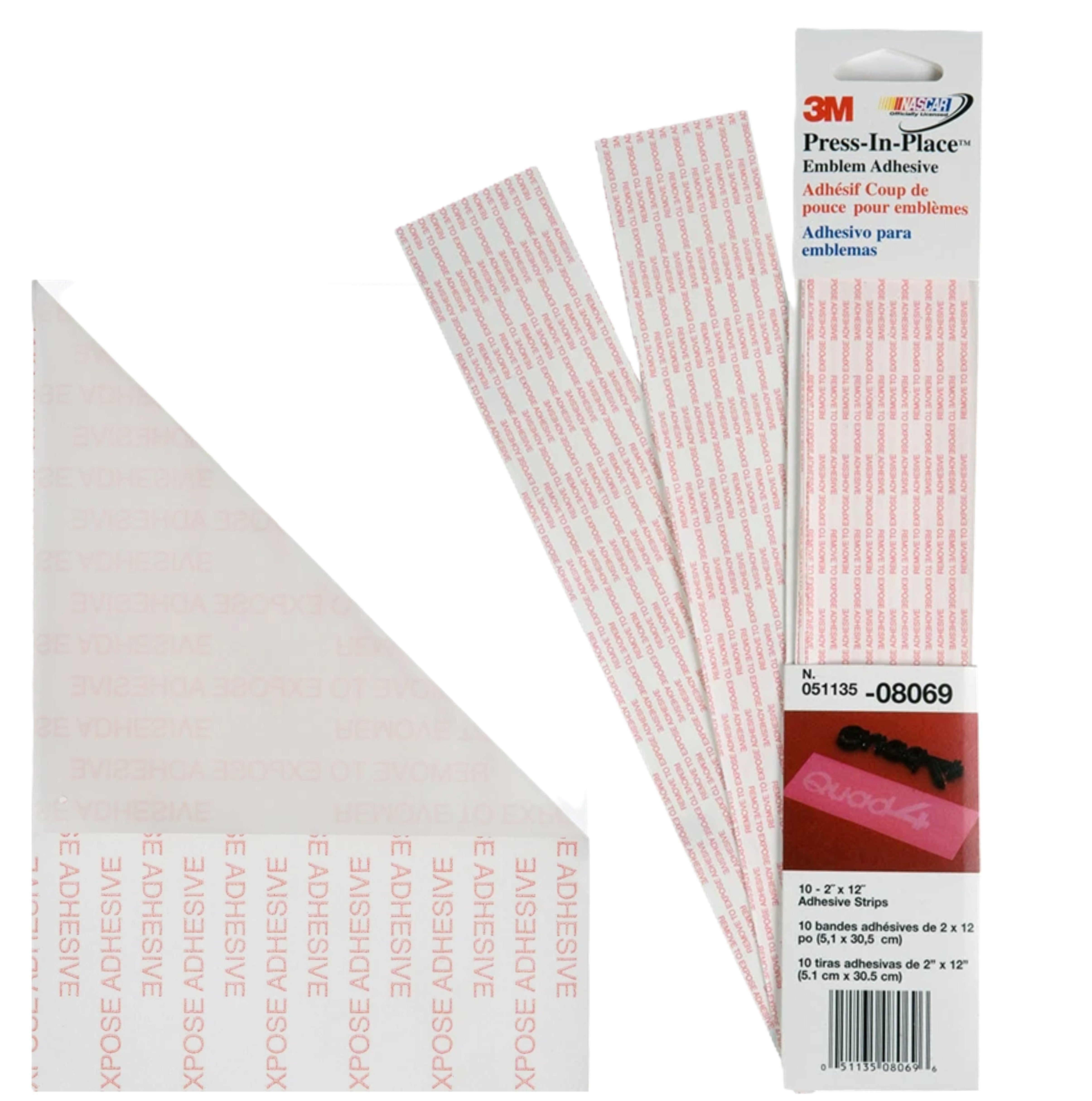 08069 - 10 bandes adhésives 3M pour emblêmes 50 x 300mm