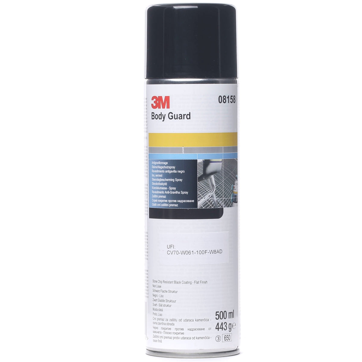 8158 - Smooth finish stone chip coating spray Black 500ml