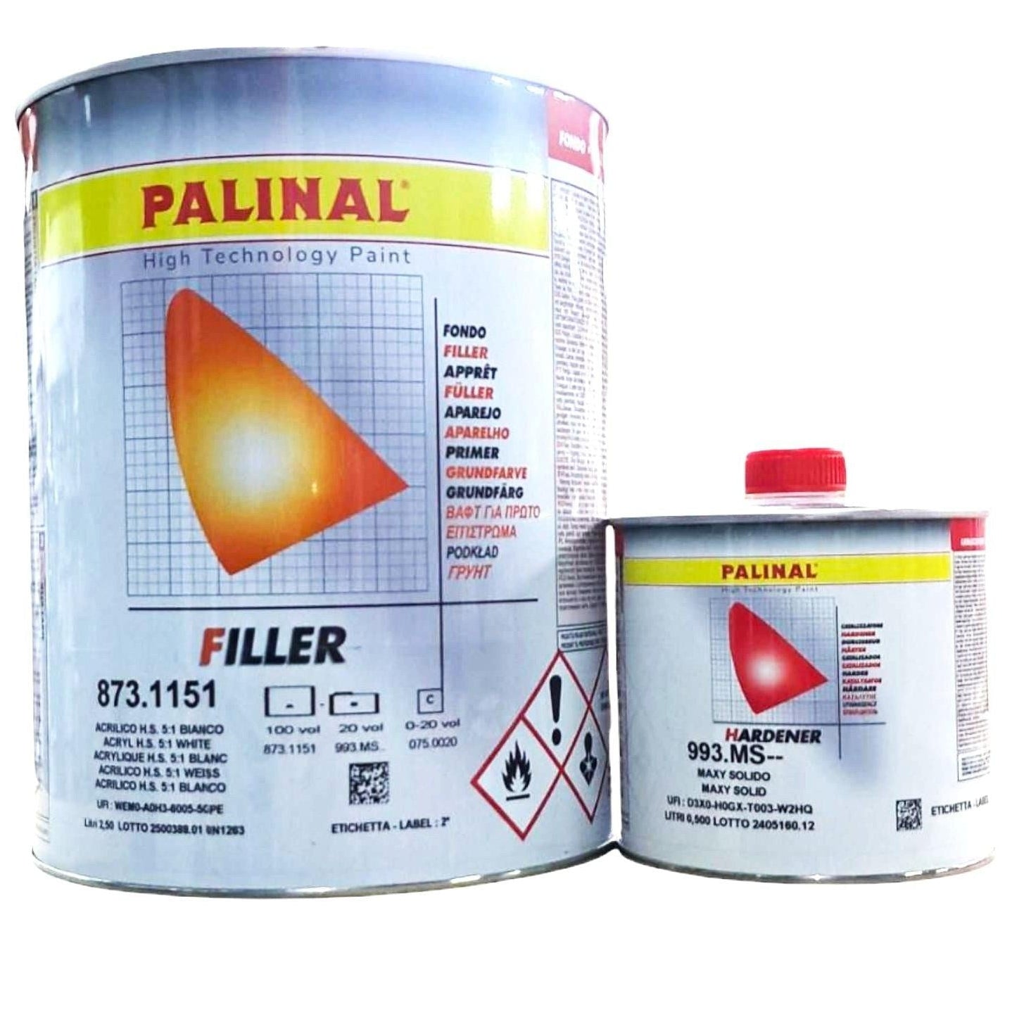 KIT_873_BLANC - Primer de charge blanc 8731151 2.5L+ Durcisseur standard 993.MS 0.5L - PALINAL