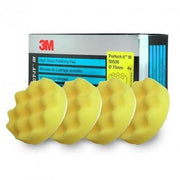 50536 - 4 mousses de lustrage alveolées 3M jaune diamètre 75mm - 3M