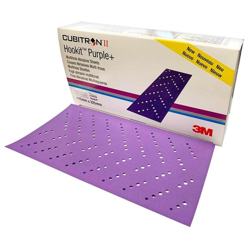 51403 - 50 coupes 3M Purple + multi trous diamètre 115x225mm P220 - 3M