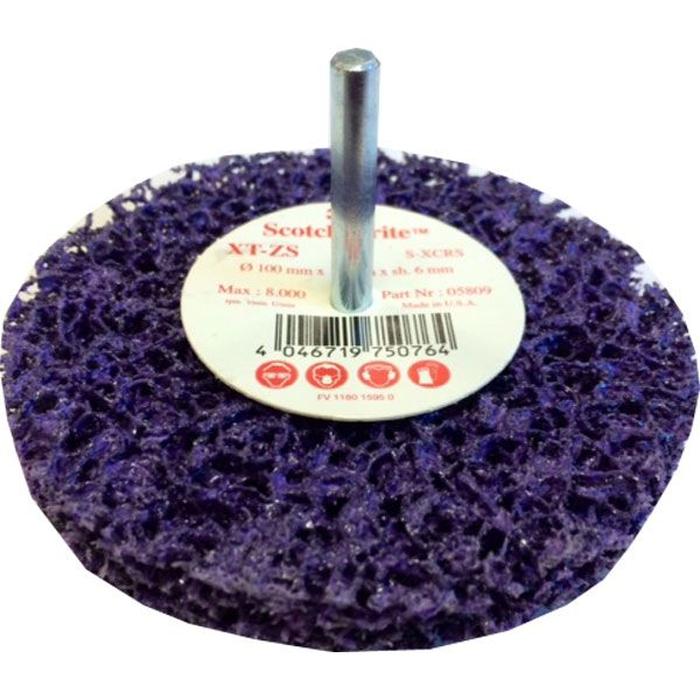 51924 - 10 roues de décapage 3M violet XT ZS sur tige 6mm diamètre 100mm x13mm - 3M
