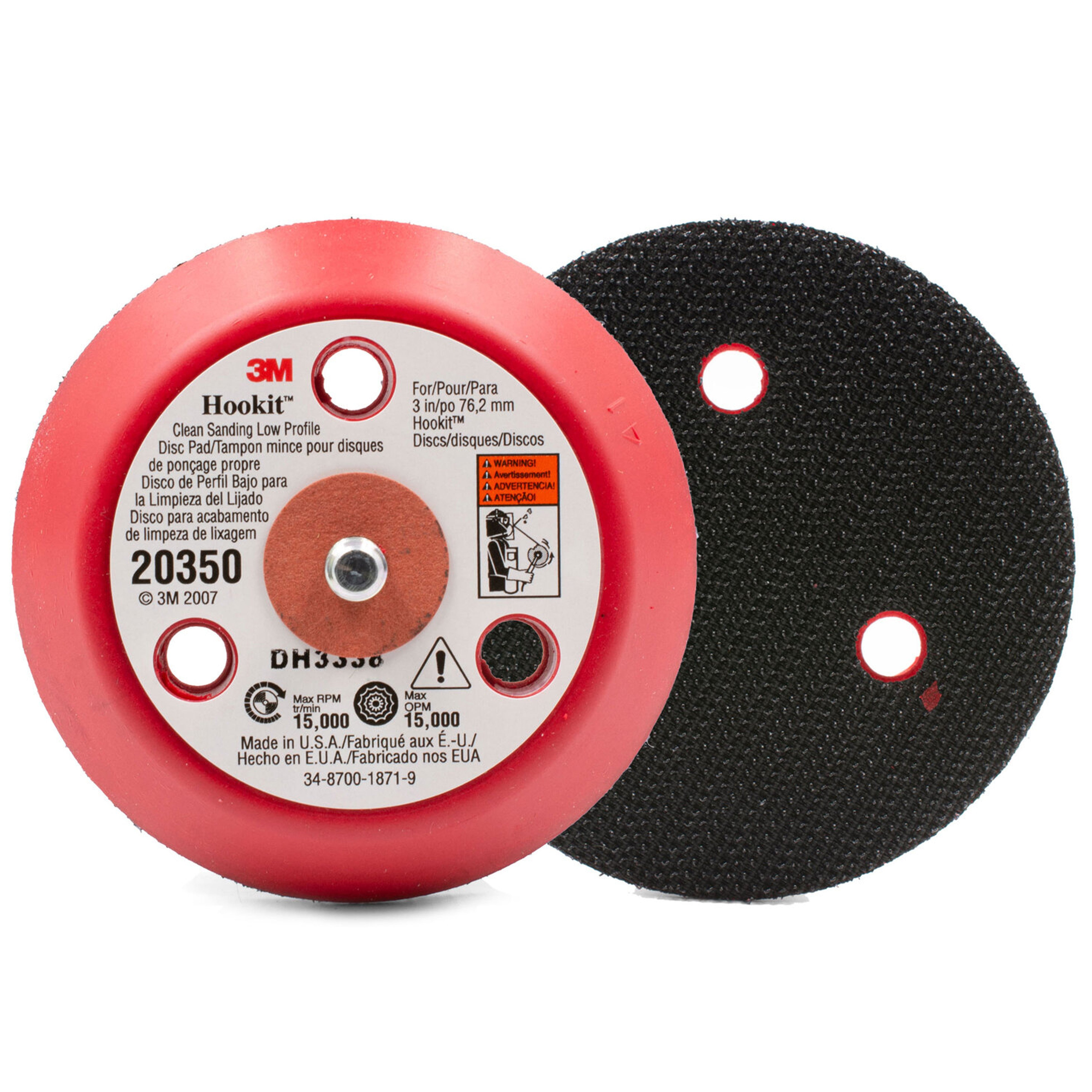 20350 - Plateau ponçage 3 trous Hookit diamètre 75mm