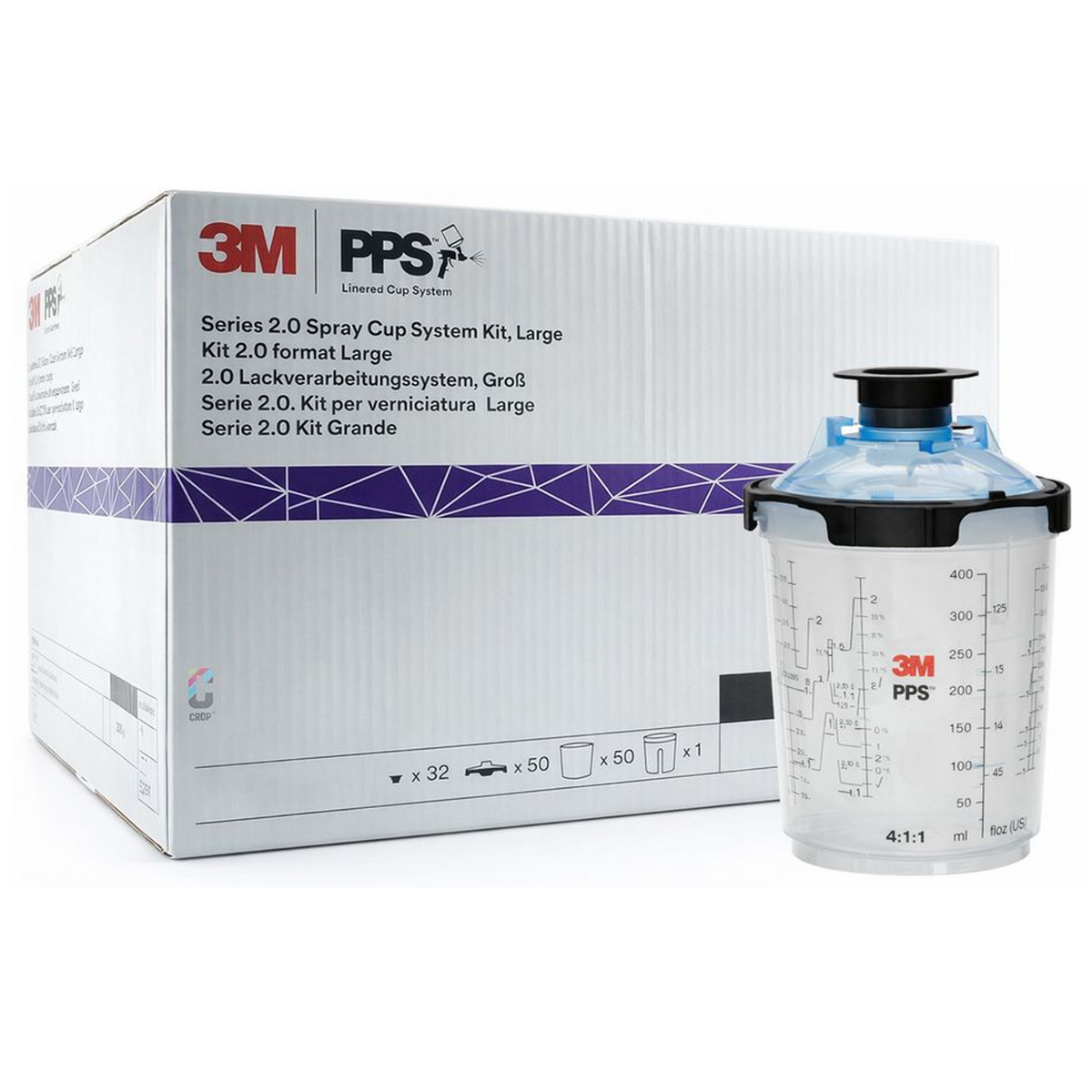 26312 - 50 wegwerpverfbeker 400ml 125µ PPS 2.0