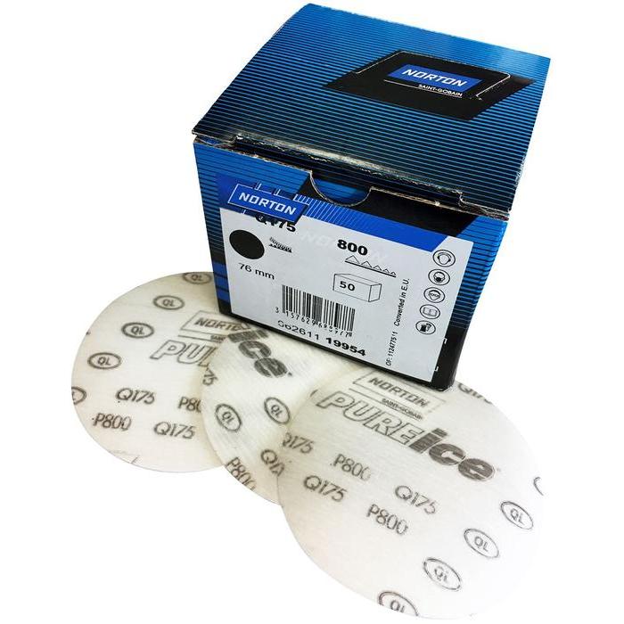50 disques abrasifs Norton support film ultra fin diamètre 76mm - NORTON