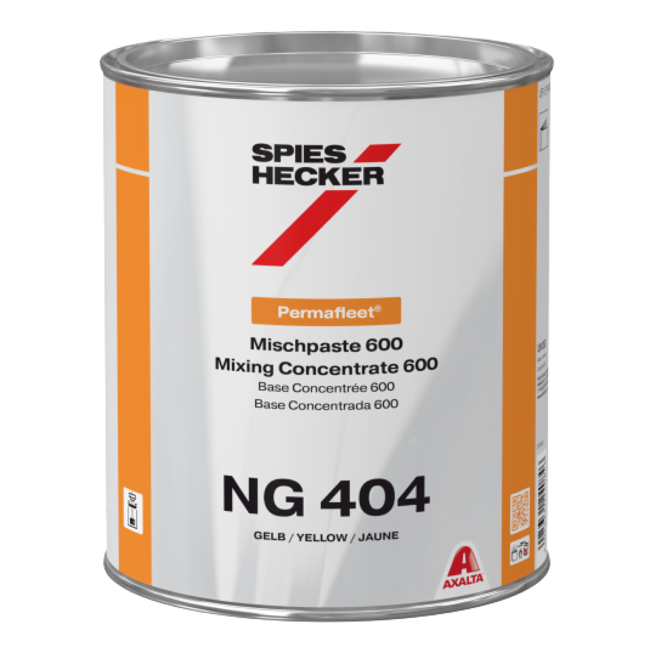 NG404 - Peinture poids lourds SPIES HECKER Jaune Permafleet base concentrée 600 3.5L - SPIES HECKER