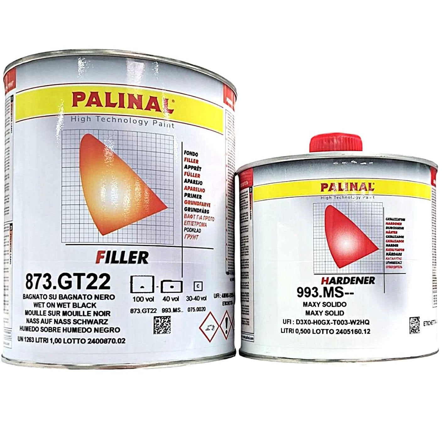 KIT_MOUILLE_NOIR - Primer mouillé/mouillé noir 873GT22 1L + Durcisseur standard 993MS 0.5L - PALINAL
