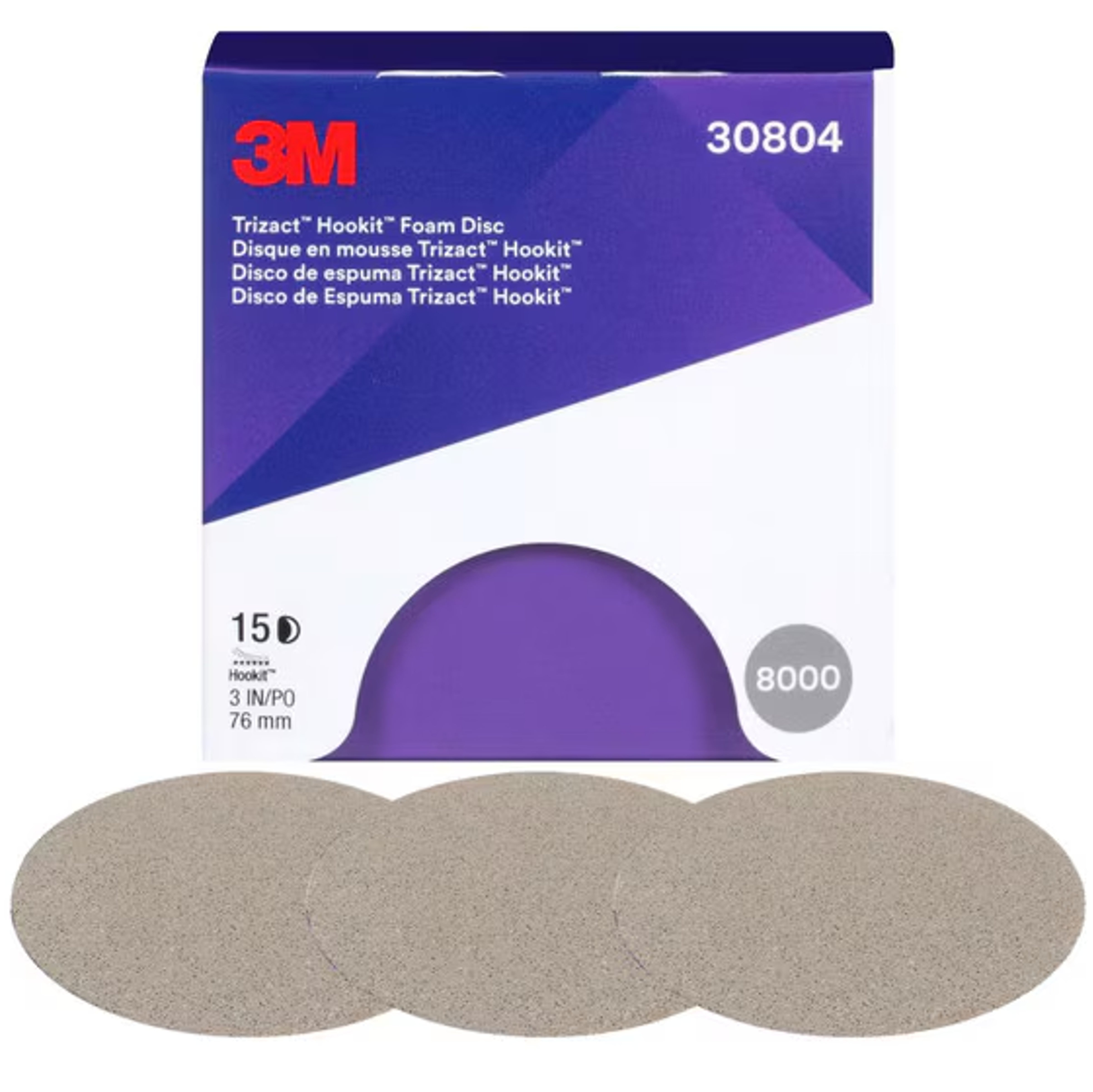 30804 - 15 disques abrasifs 3M Trizact sur mousse P8000 diamètre 76mm