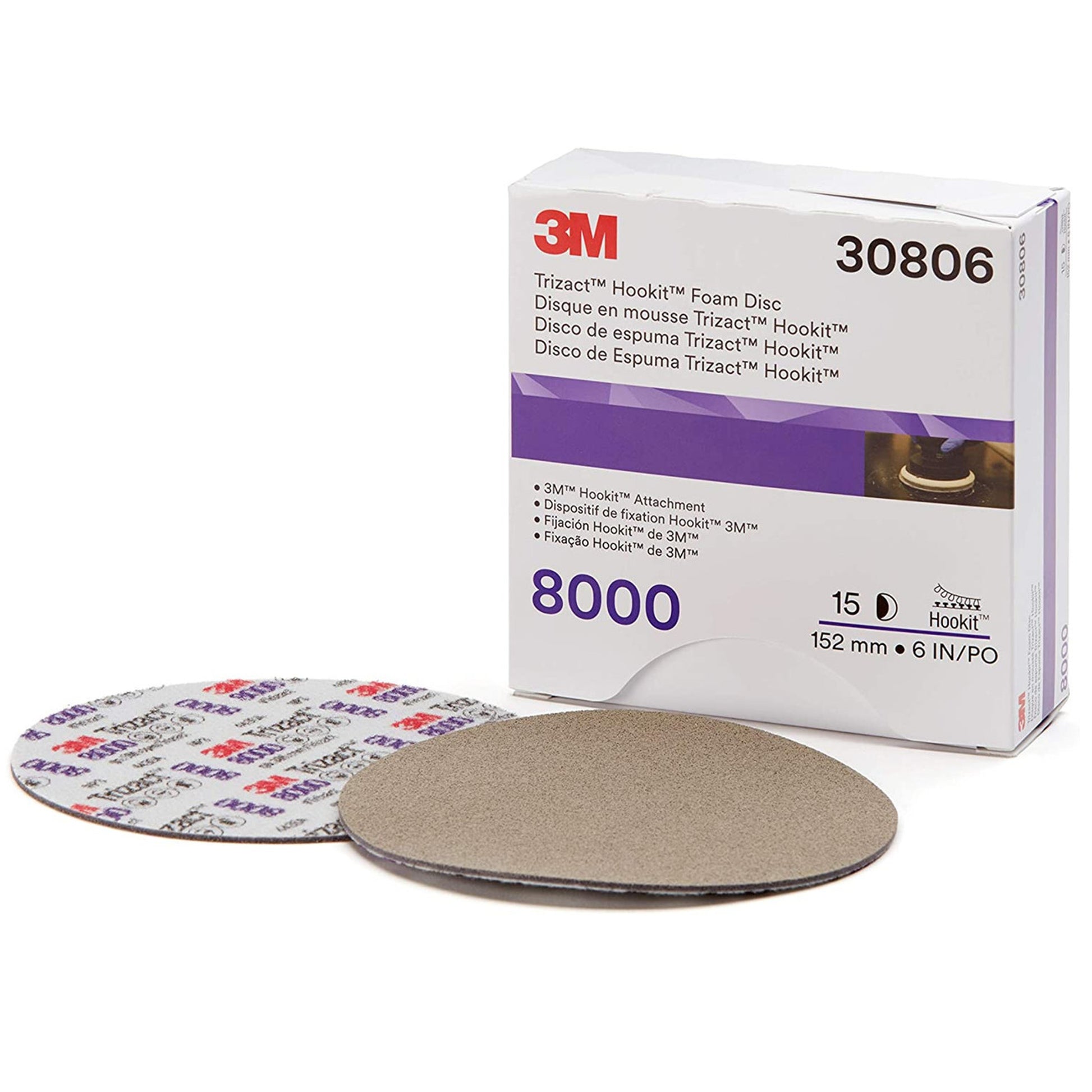 30806 - 15 disques abrasifs 3M Trizact sur mousse P8000 diamètre 152mm - 3M
