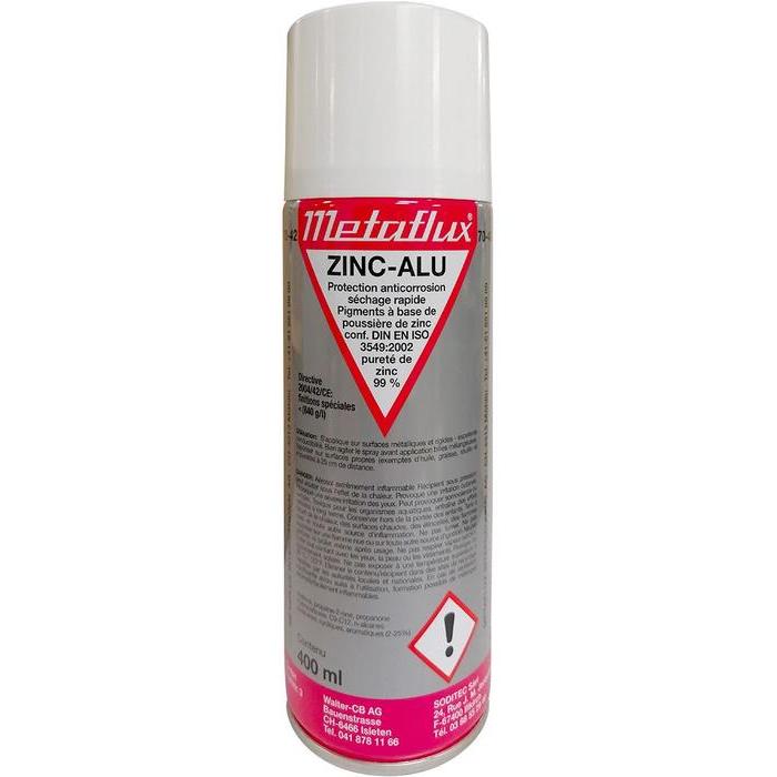 70-42 - Aérosol zinc alu revêtement métallique 400ml - METAFLUX