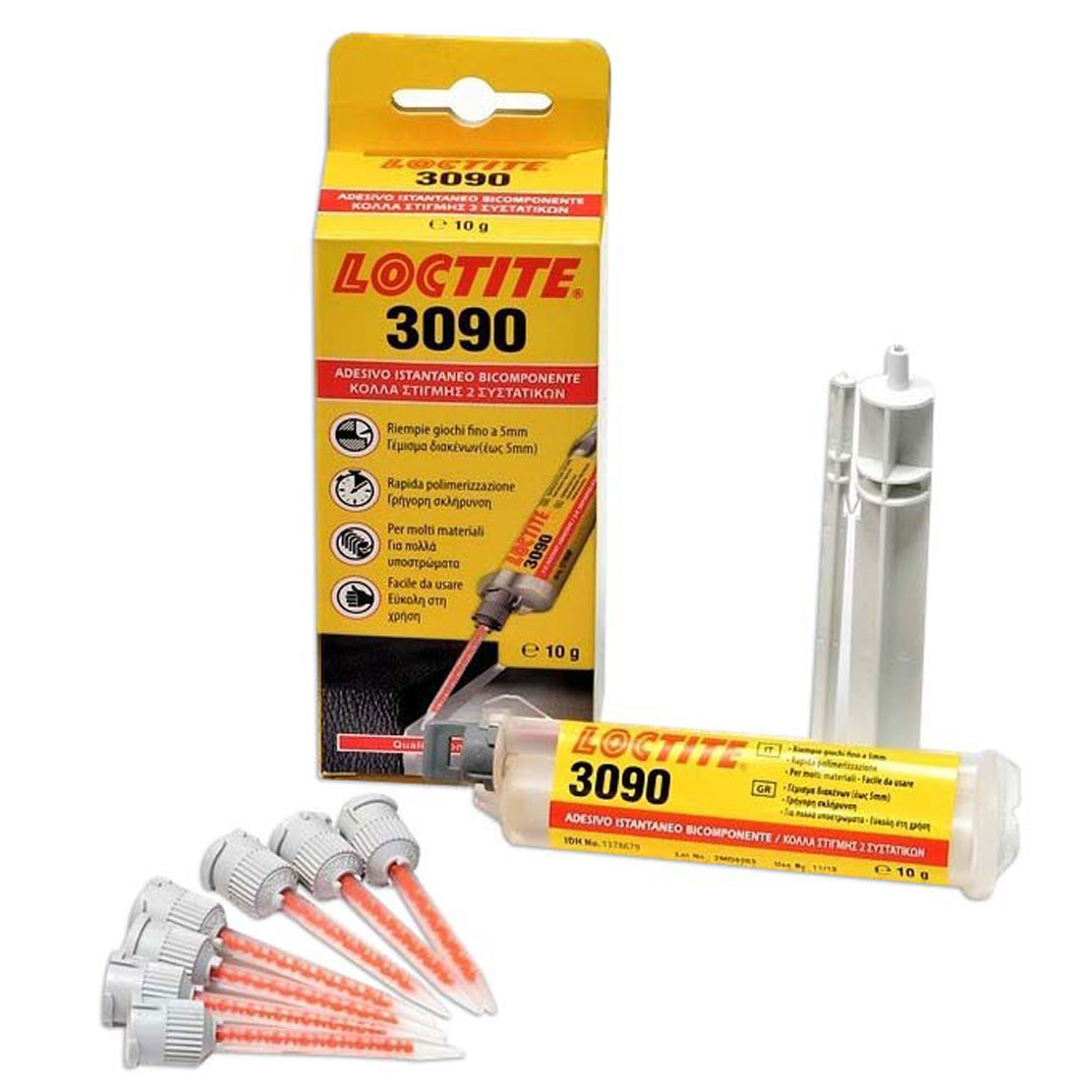 LOCTITE_3090 - Ultraschneller Klebstoff in Spritze + 7 Düsen 11g für Smart Repair