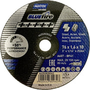 50 meules à tronçonner Norton BLUE FIRE diamètre 76x10mm - NORTON