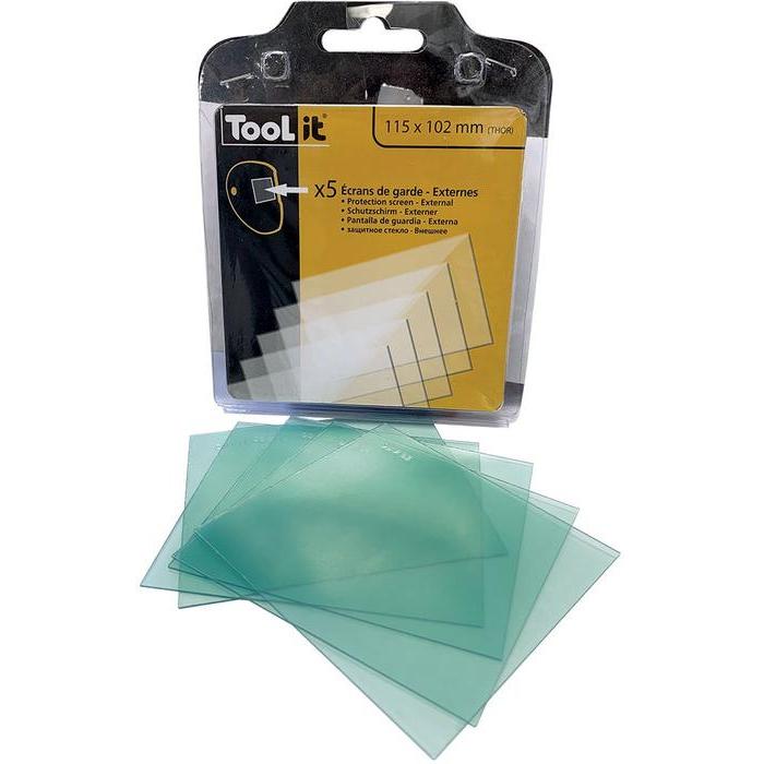 040793 - 5 écrans de rechange Tool It pour masque de soudage LCD 115x102mm - GYS