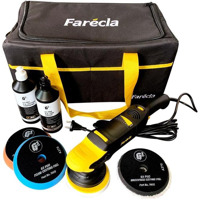 7505 - Kit detailing polisseuse, 2 liquides, 3 mousses & 1 sac OFFERT - FARECLA