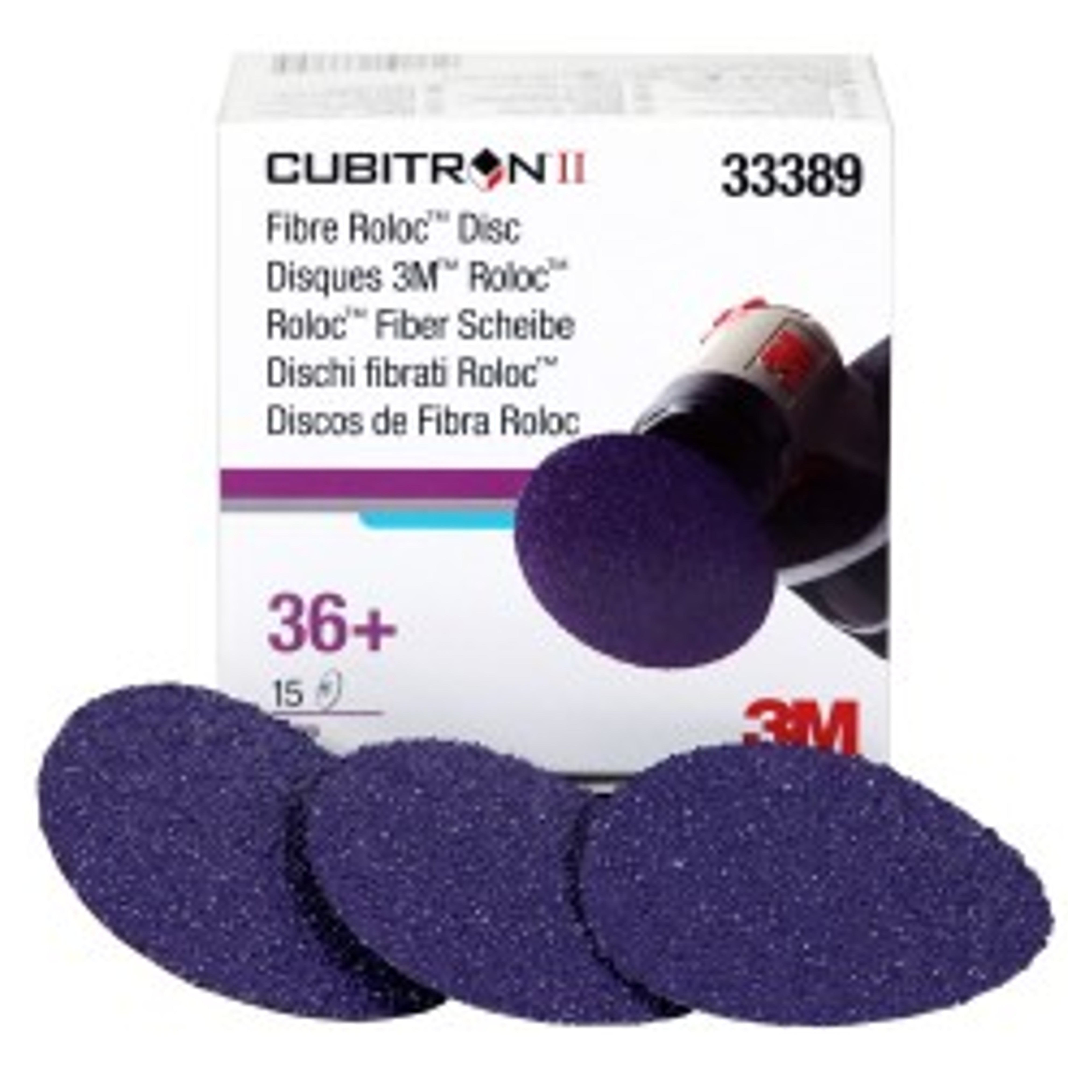 33389 - 15 Scheiben Roloc 3M violett Cubitron II 3M Durchmesser 75 mm G36+