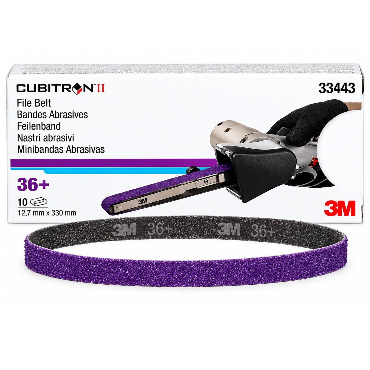 10 abrasive belts 3M 12.7mm x 457mm Cubitron II