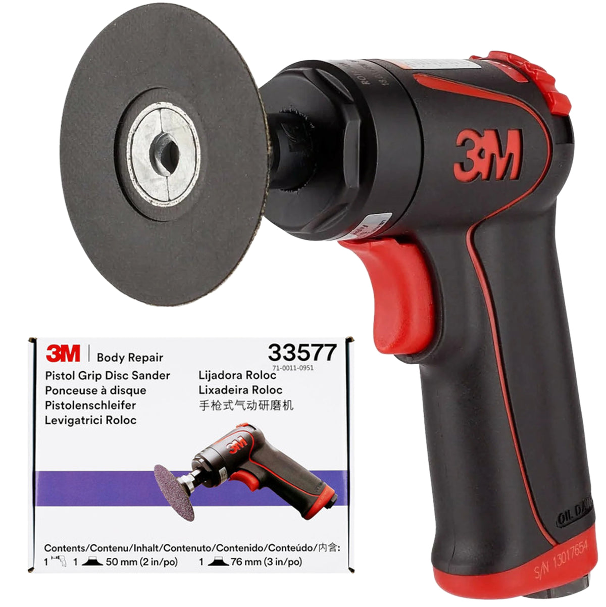 3M™ 33577 Druckluft-Winkelschleifer Durchmesser 50 und 75 mm