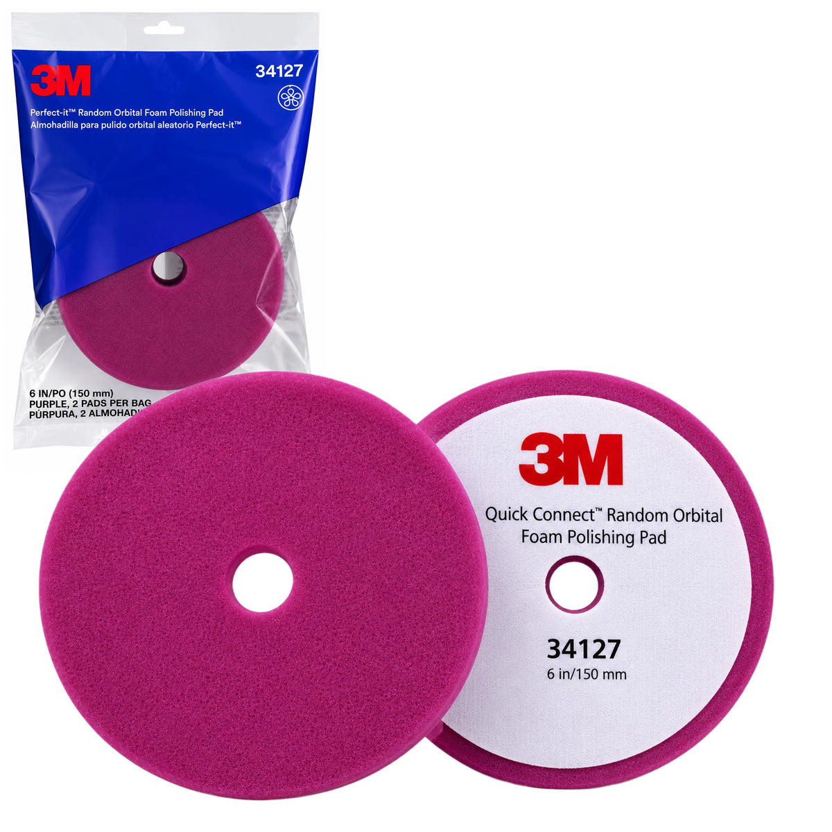 34127 - 2 mousses de lustrage orbital 3M Perfect-It diamètre 150 mm