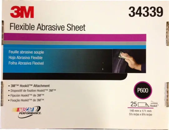 25 feuilles abrasives à sec flexibles 140 x 171mm Hookit 3M - 3M