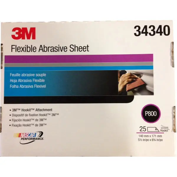 25 feuilles abrasives à sec flexibles 140 x 171mm Hookit 3M - 3M