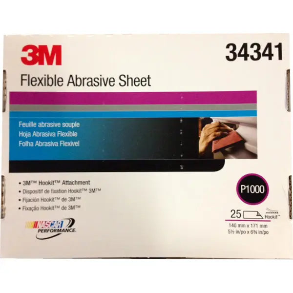 25 feuilles abrasives à sec flexibles 140 x 171mm Hookit 3M - 3M