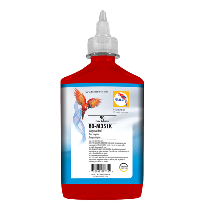 80M351K - Peinture carrosserie GLASURIT Rouge magma 0.5L - GLASURIT